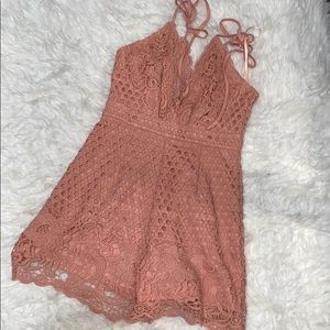 Crochet blush romper